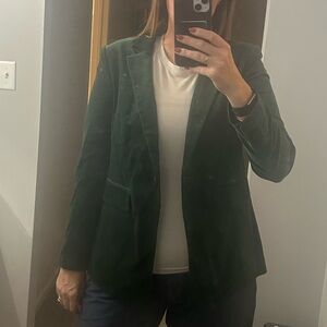 LOFT Forest Green Velvet Blazer